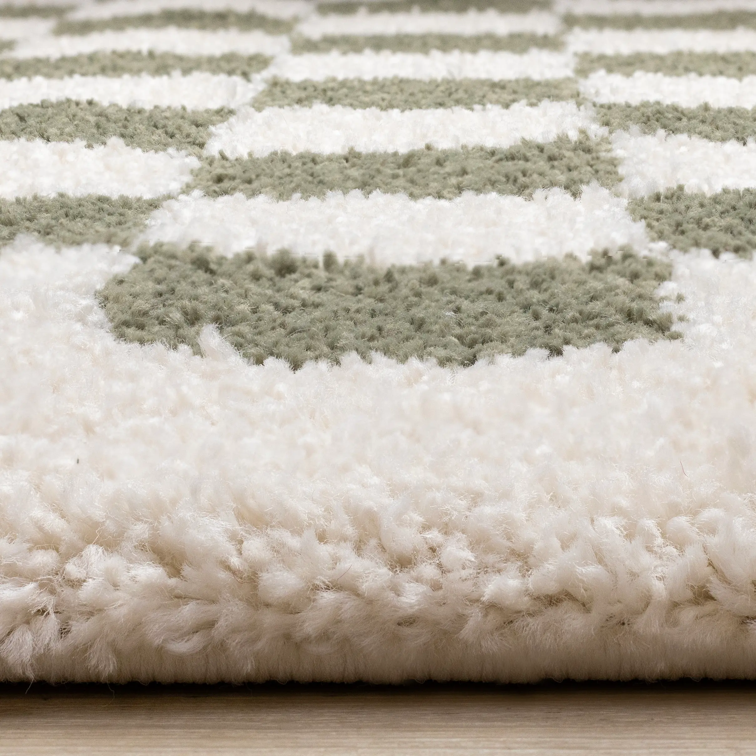 Match Sage Green Checkered 5 x 8 Shag Rug-6