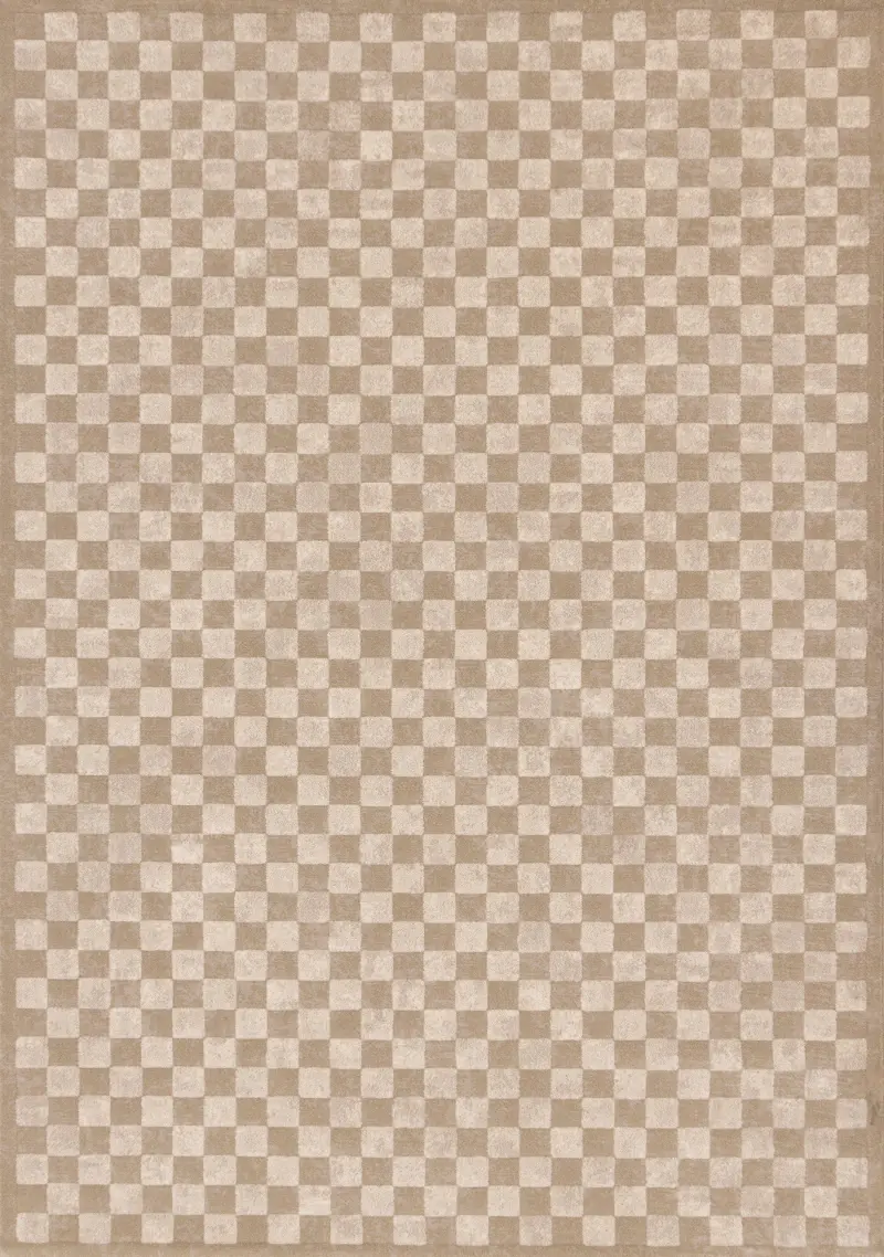 Himalaya Taupe Checkered 5 x 8 Area Rug