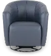 Z318-129/AOD8 Copenhagen Navy Blue Leather Swivel Chair