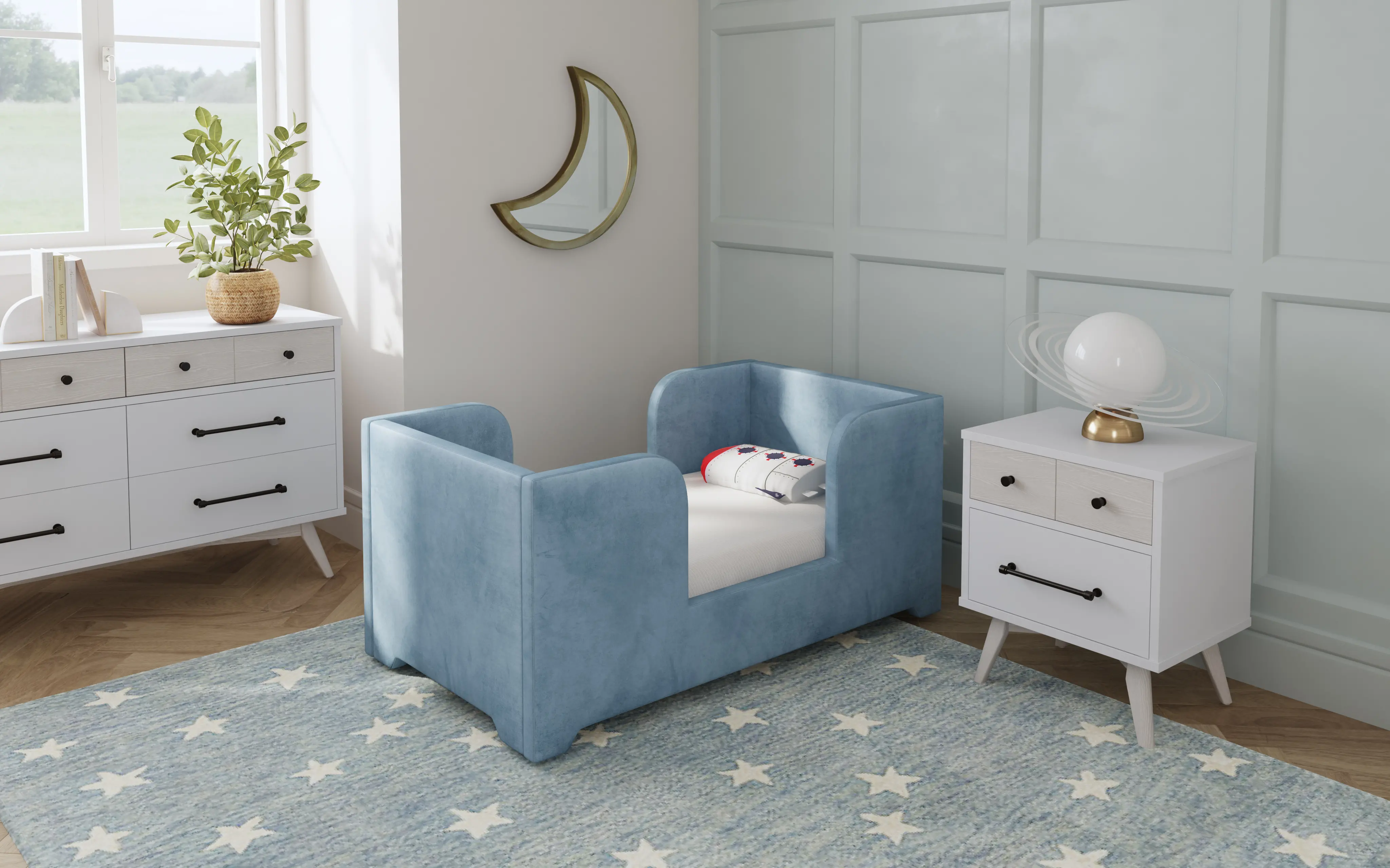 Theo Blue Toddler Bed-2