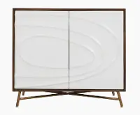 Espresso and White 2-Door Accent Cabinet