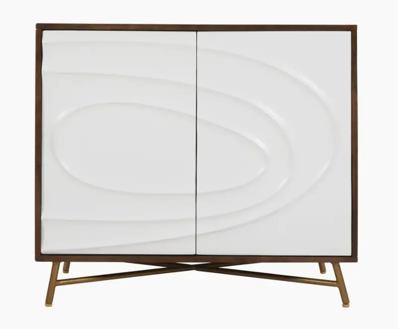 Espresso and White 2-Door Accent Cabinet