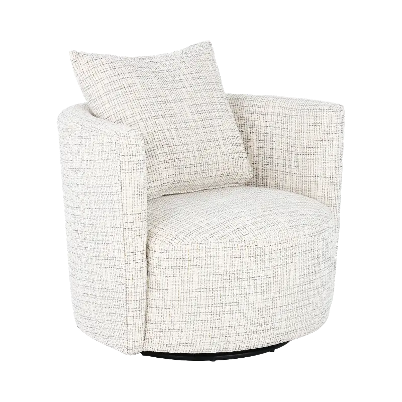 Carlin White Swivel Accent Chair