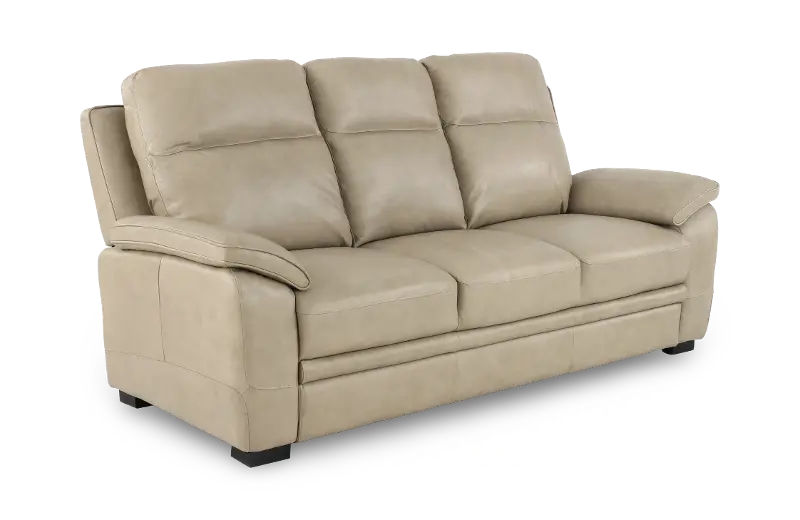 Aura Cream Leather Sofa