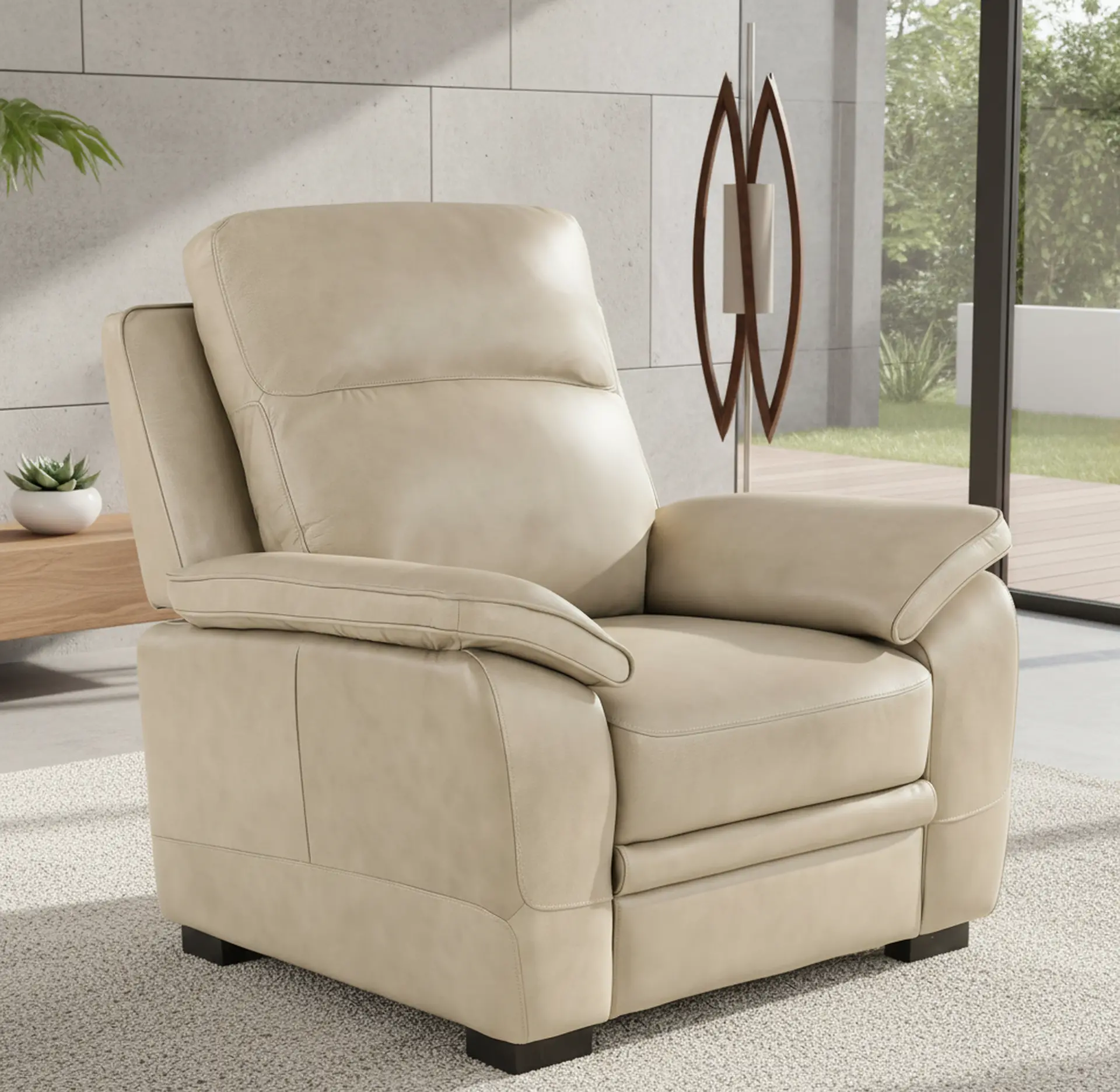 Aura Cream Leather Chair-10