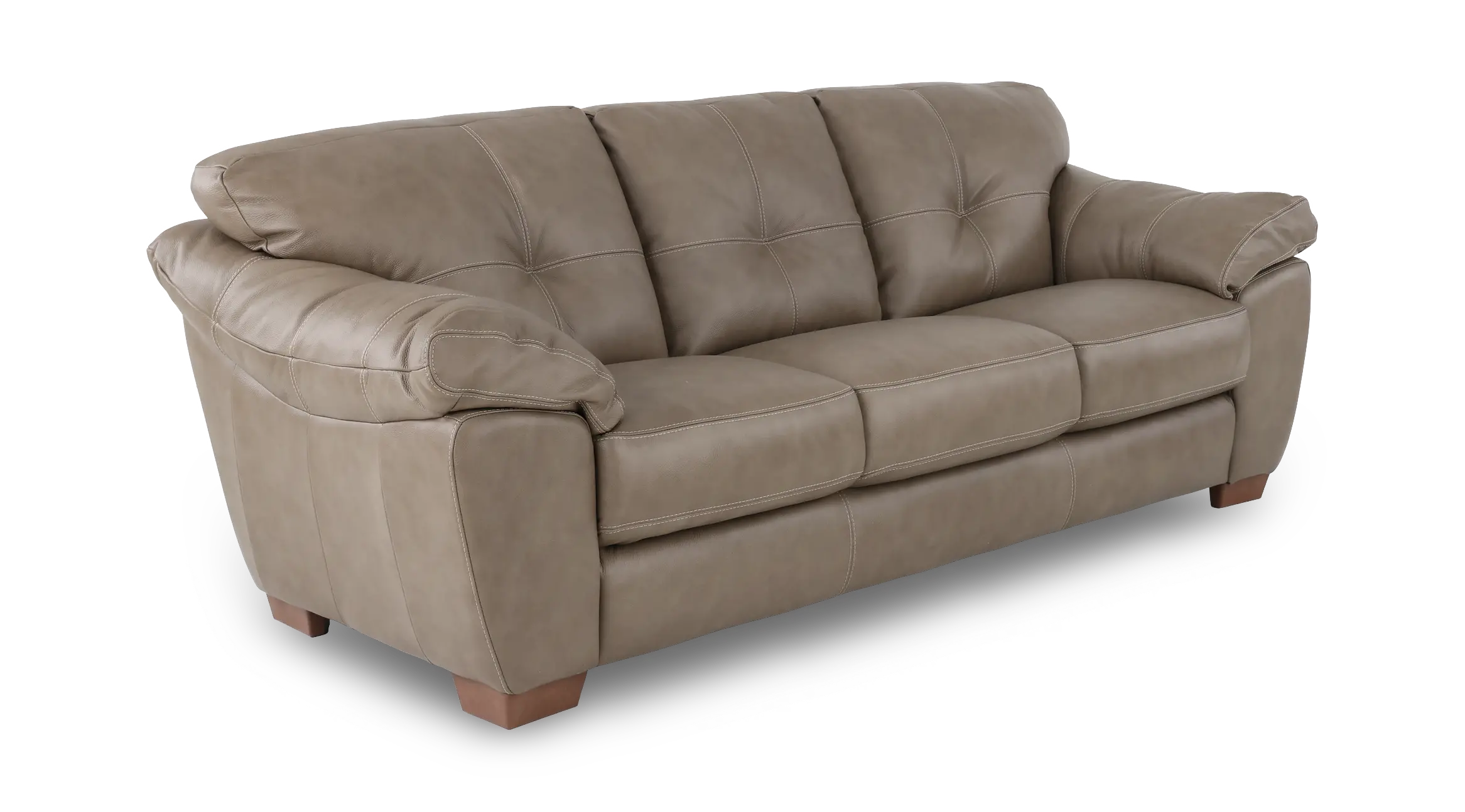 Clay Taupe Leather Sofa-1