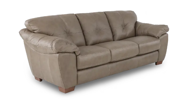 Clay Taupe Leather Sofa
