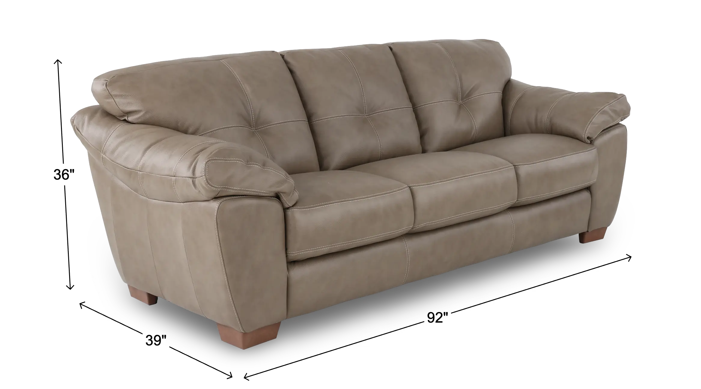 Clay Taupe Leather Sofa-3