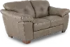 Clay Taupe Leather Loveseat