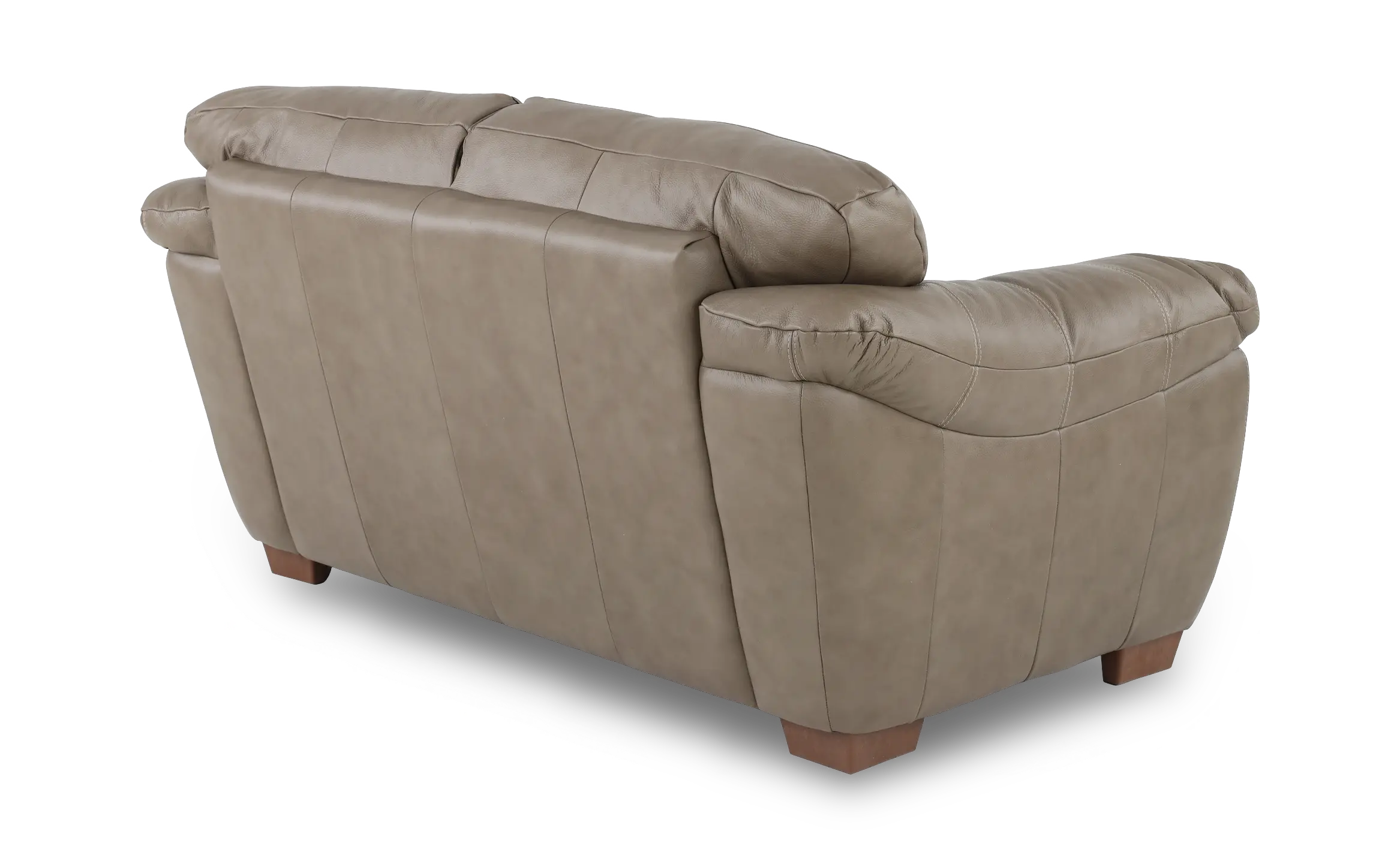 Clay Taupe Leather Loveseat-5