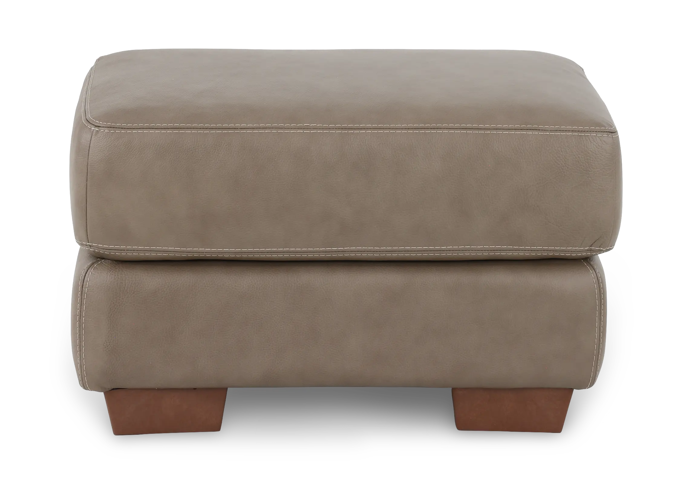 Clay Taupe Leather Ottoman-4