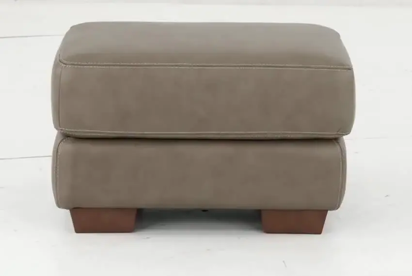 Clay Taupe Leather Ottoman-8