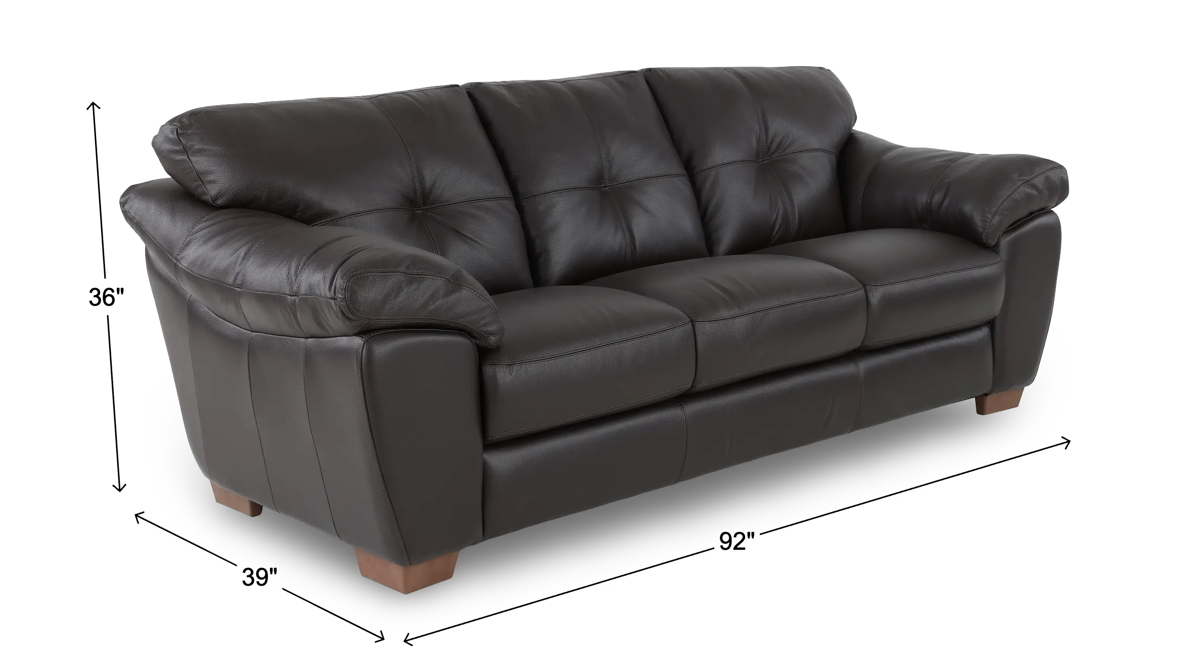 Clay Dark Brown Leather Sofa-3