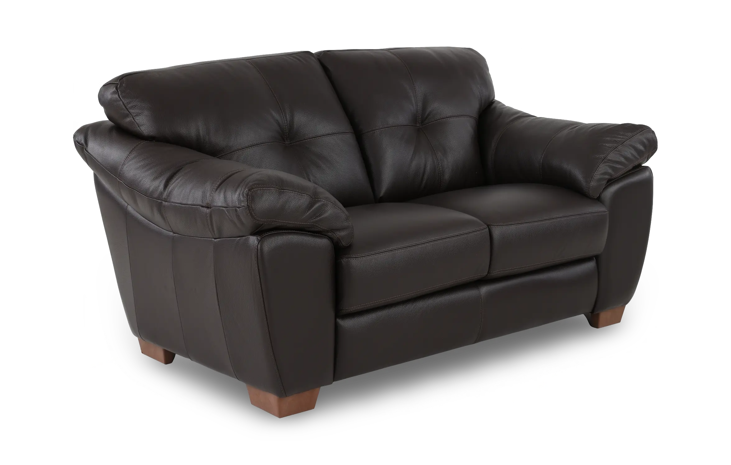 Clay Dark Brown Leather Loveseat-1