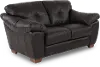 Clay Dark Brown Leather Loveseat