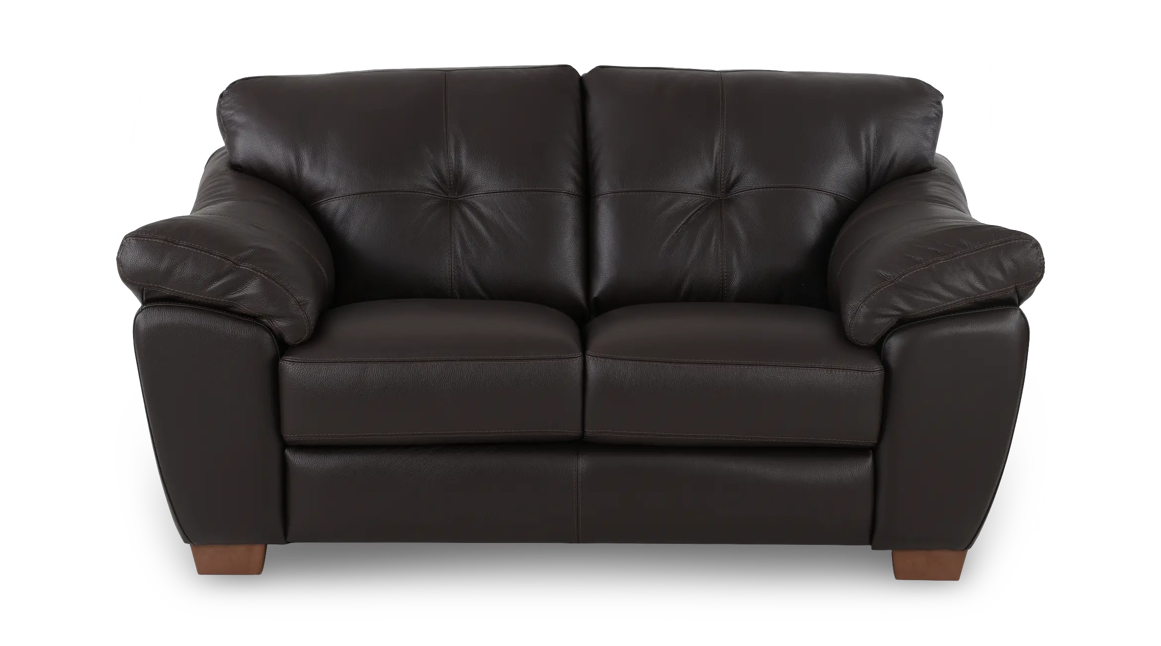 Clay Dark Brown Leather Loveseat-4