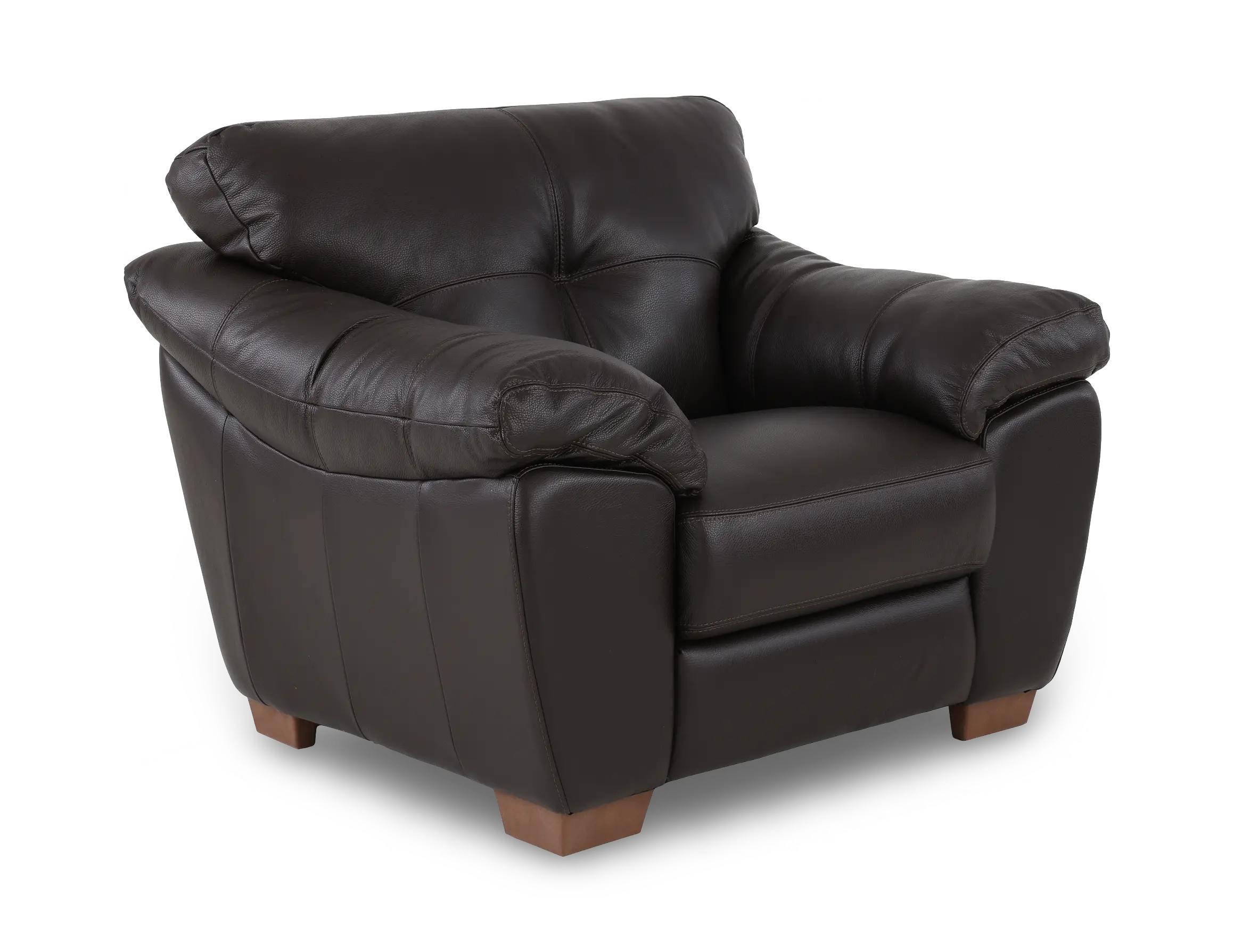 Clay Dark Brown Leather Chair-1