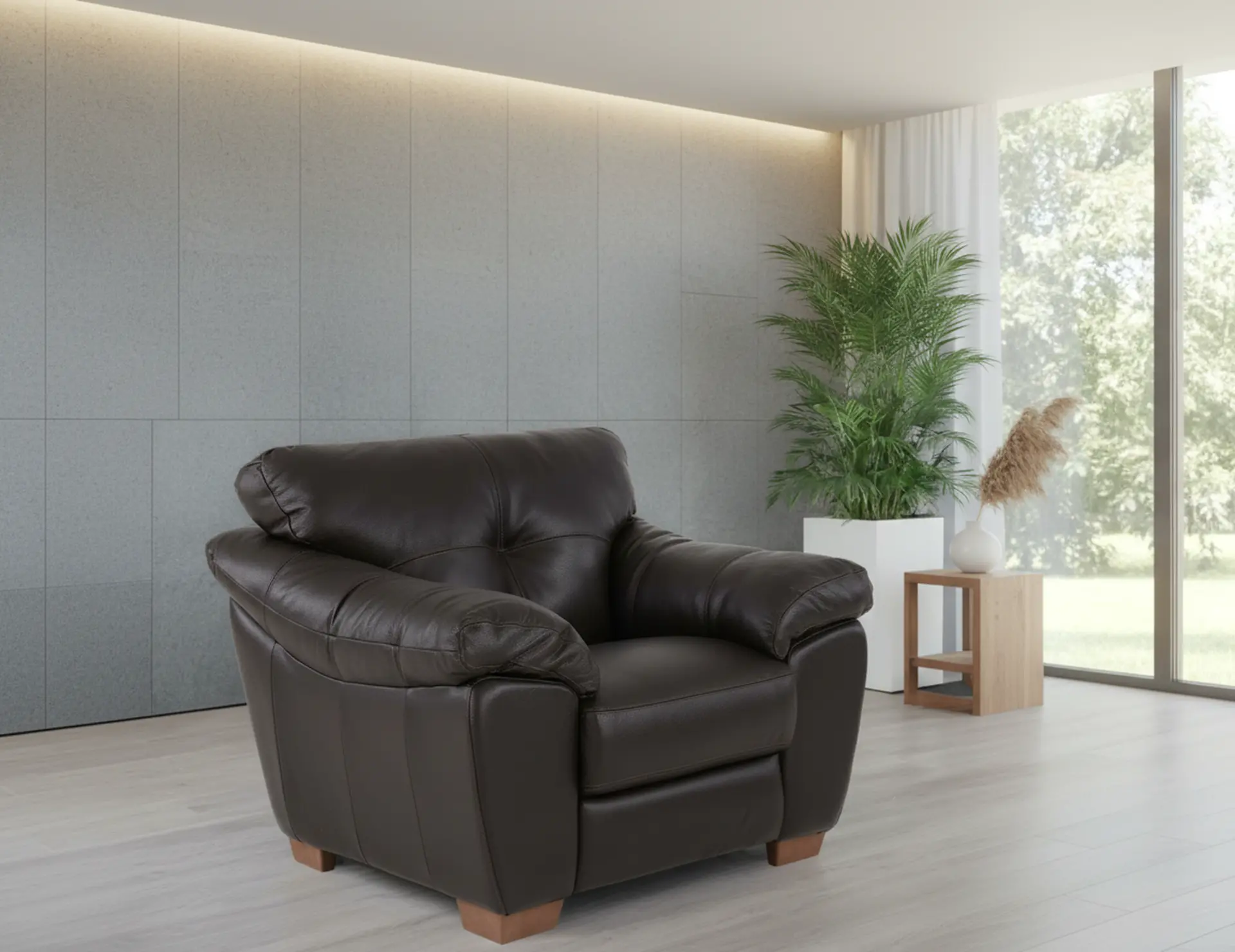 Clay Dark Brown Leather Chair-10