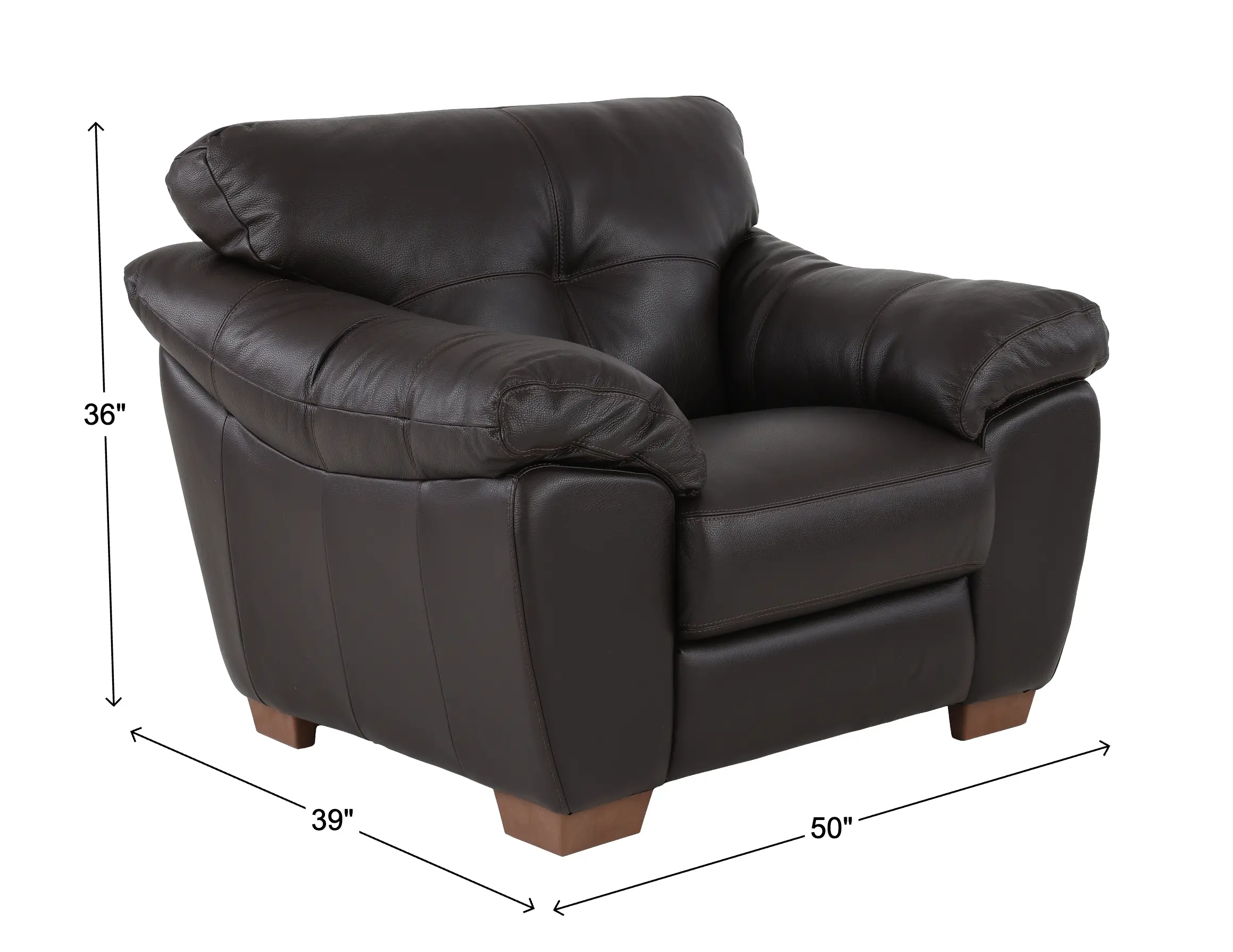 Clay Dark Brown Leather Chair-3