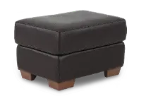 Clay Dark Brown Leather Ottoman