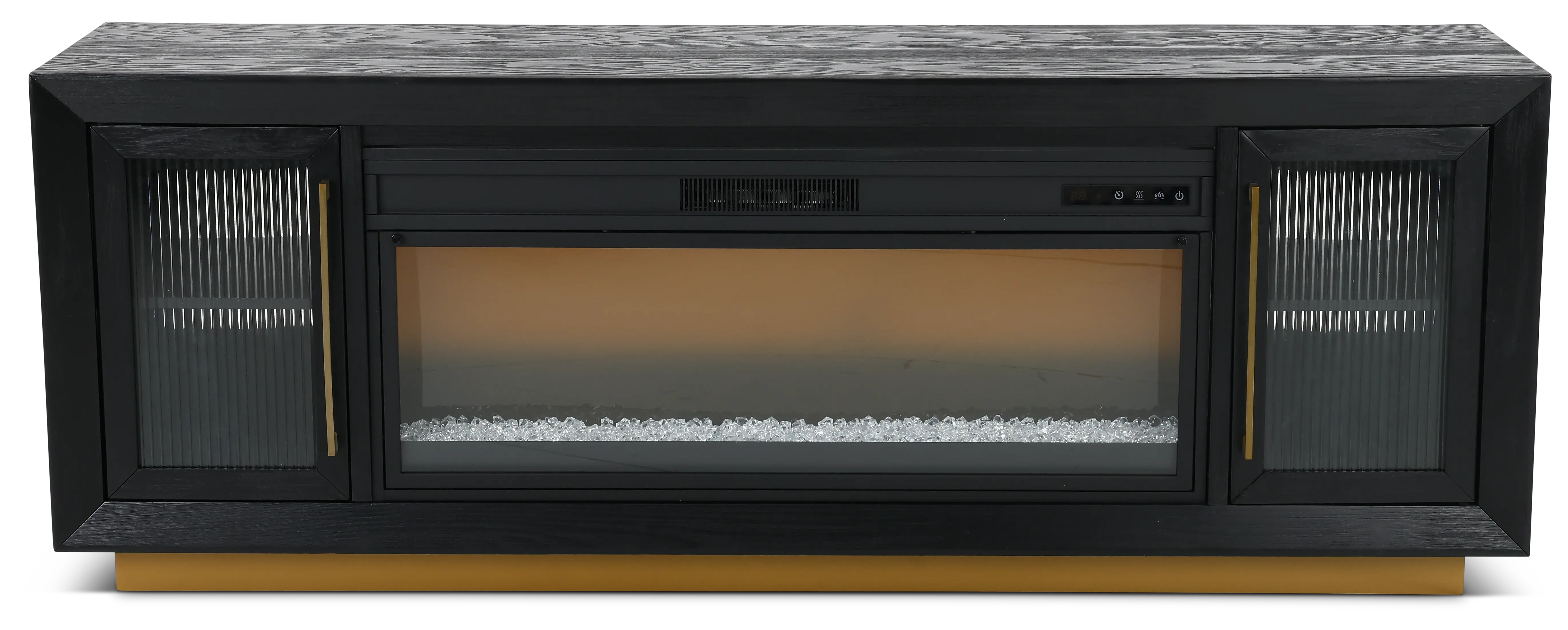 Montrose Black and Gold Fireplace Mantle-1