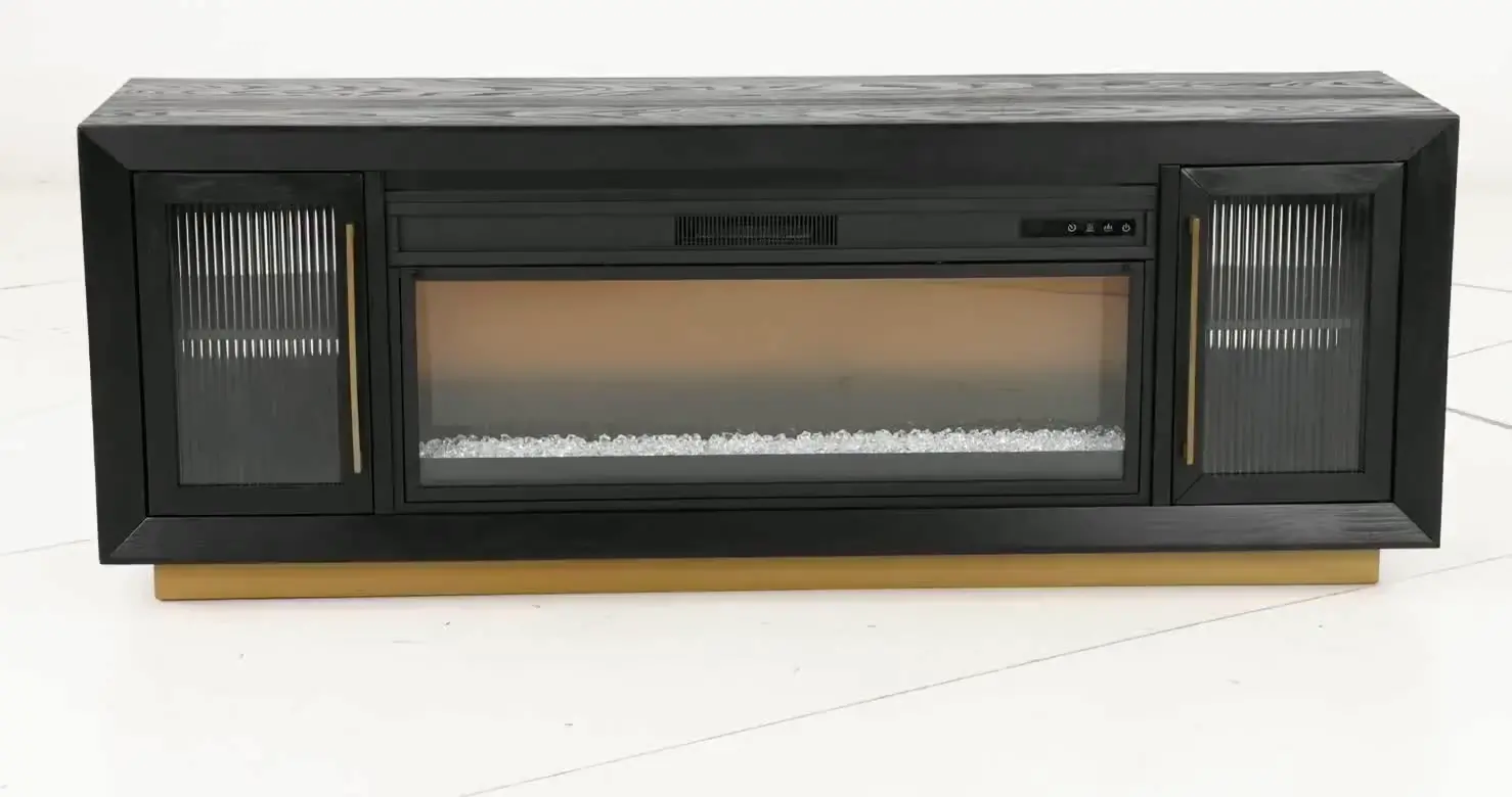 Montrose Black and Gold Fireplace Mantle-10
