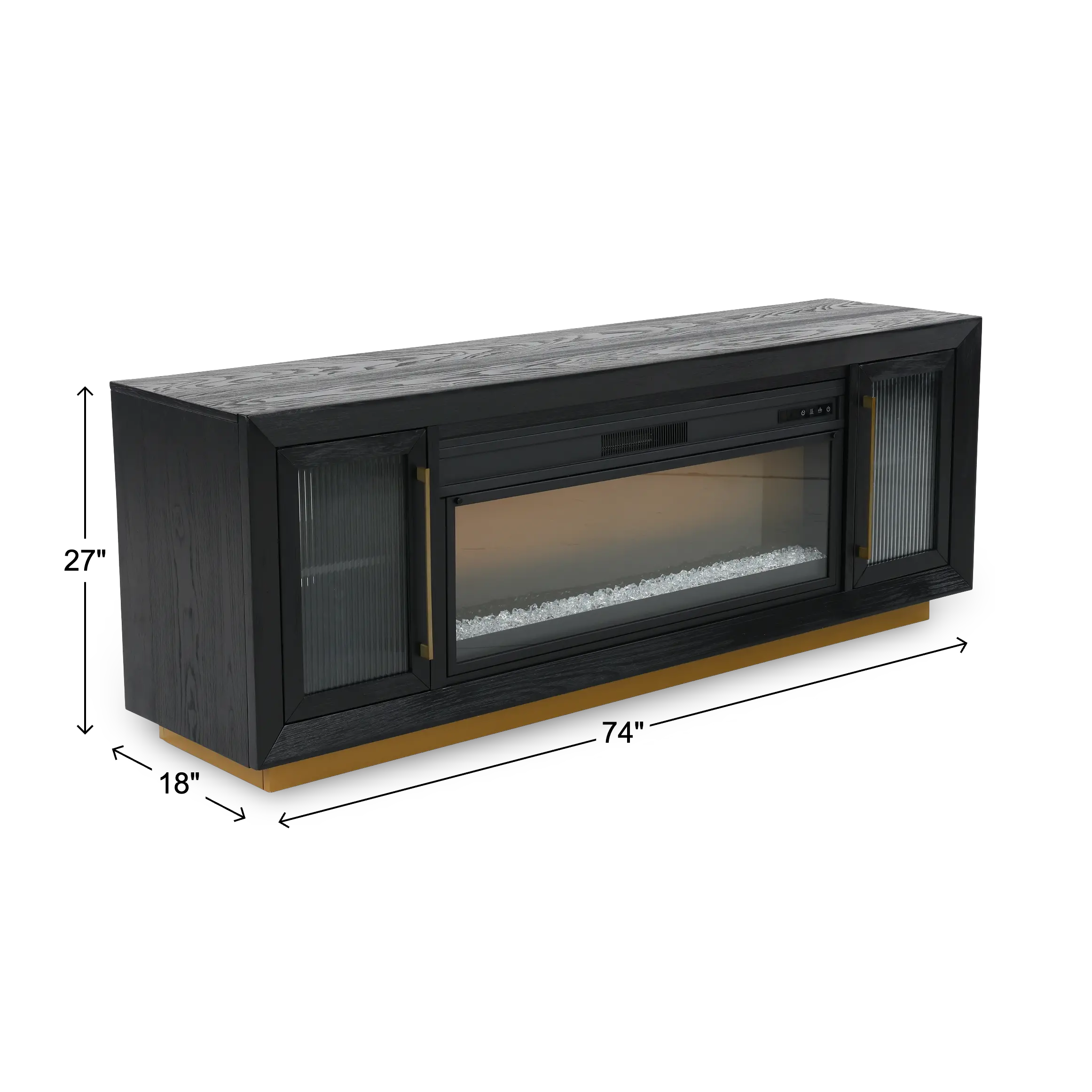 Montrose Black and Gold Fireplace Mantle-3