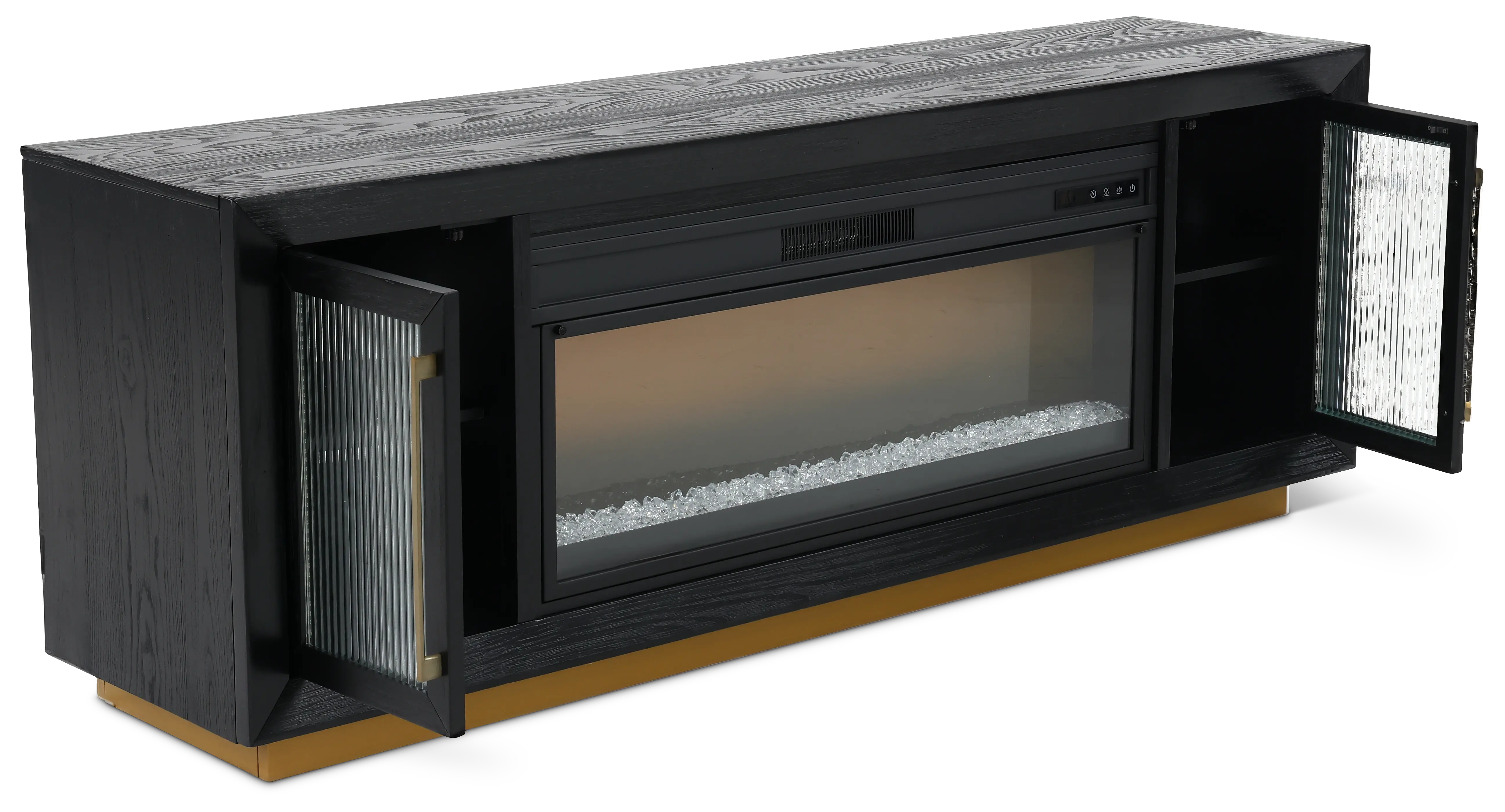 Montrose Black and Gold Fireplace Mantle-5