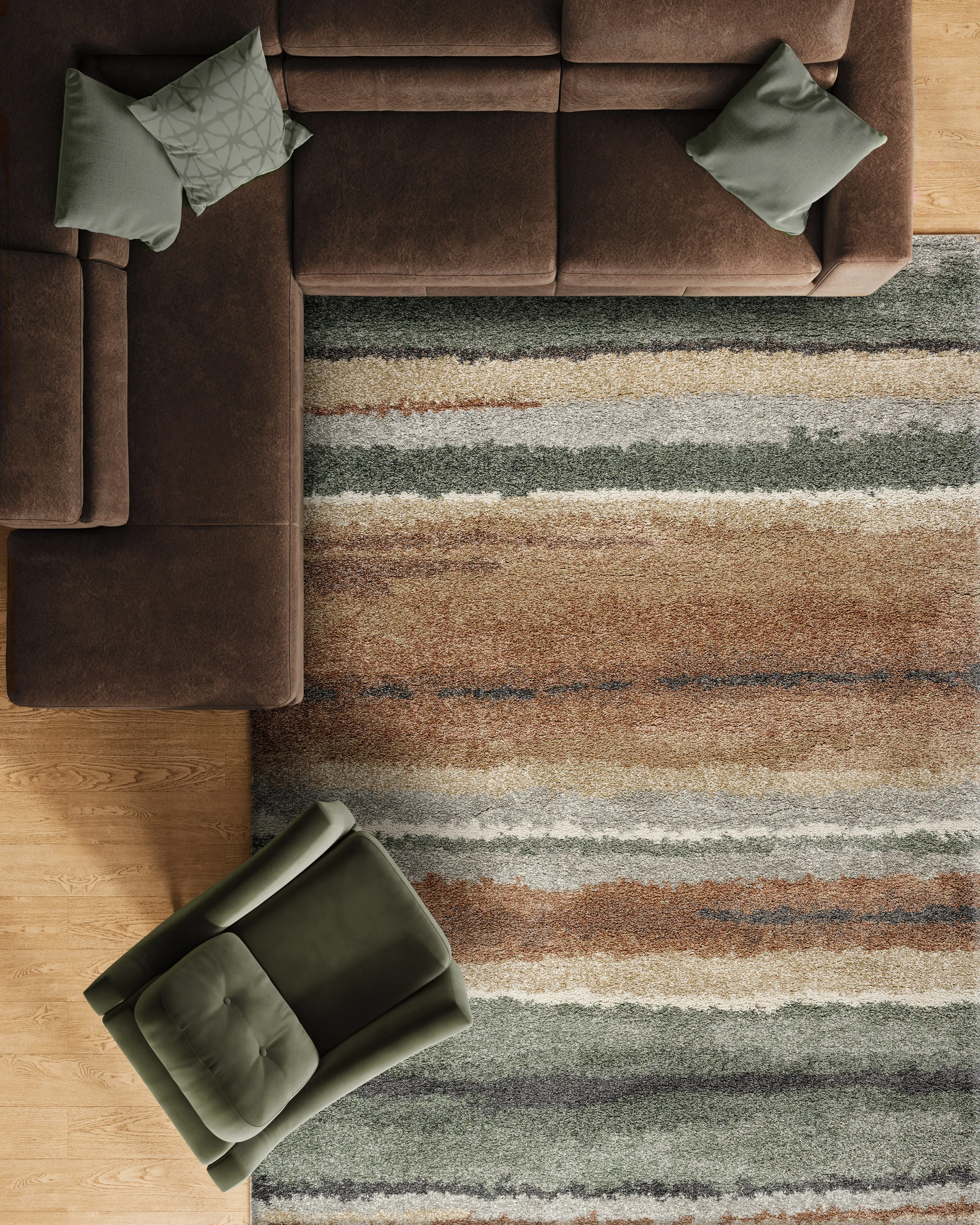 Granada 8 x 10 Heathered Rust and Sage Earth Tone Area Rug-2