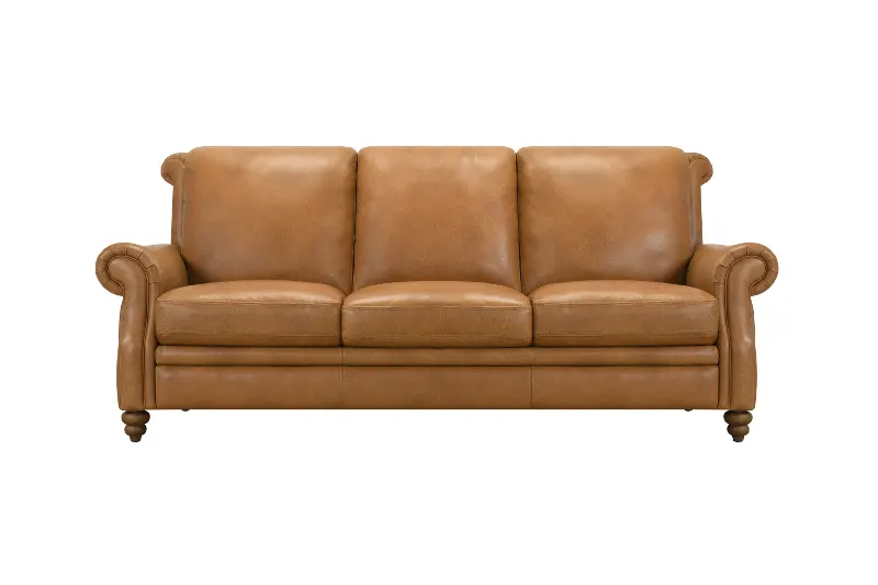 Pentos Saddle Brown Leather Sofa