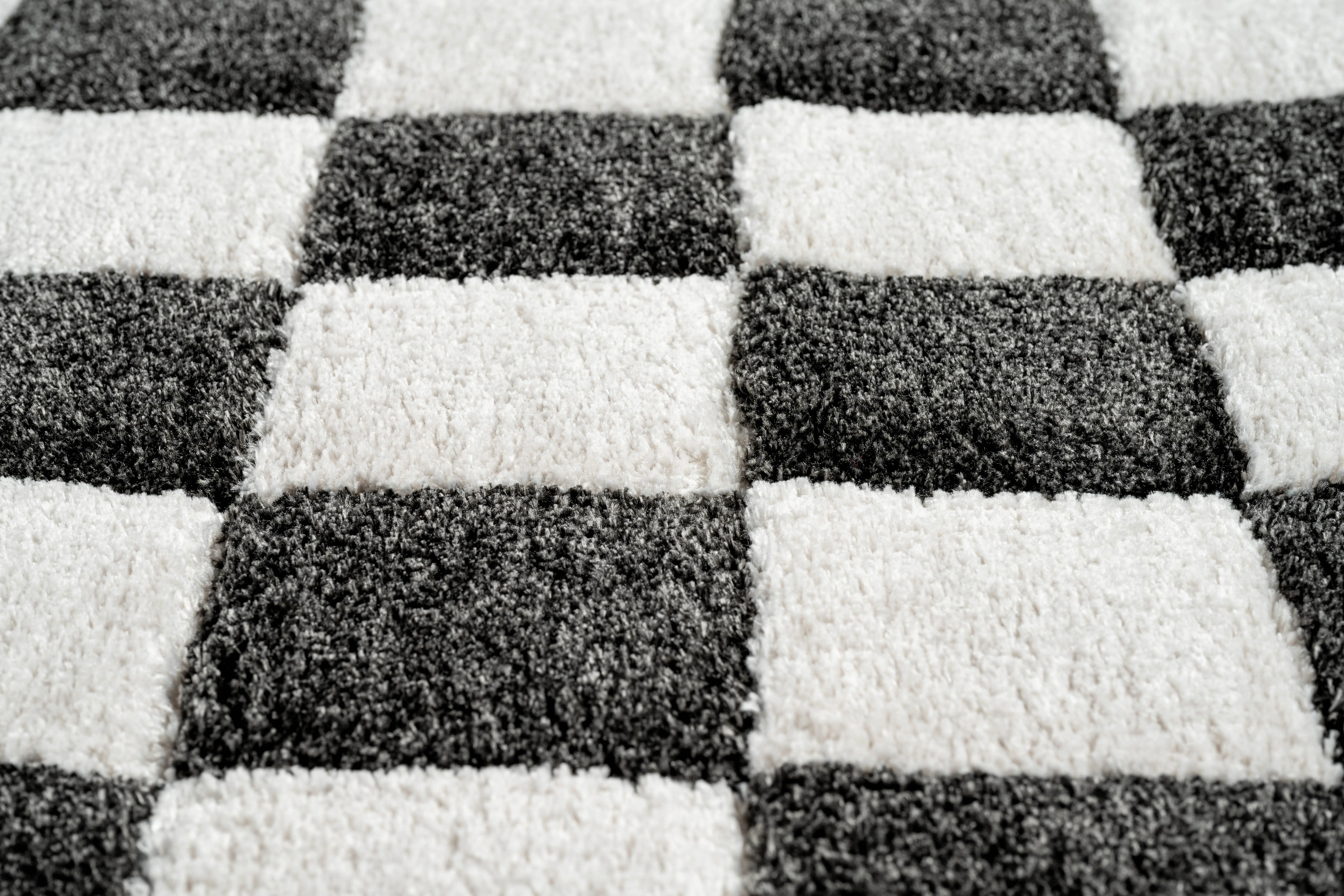 Nube 5 x 8 Checkerboard Black Area Rug-7
