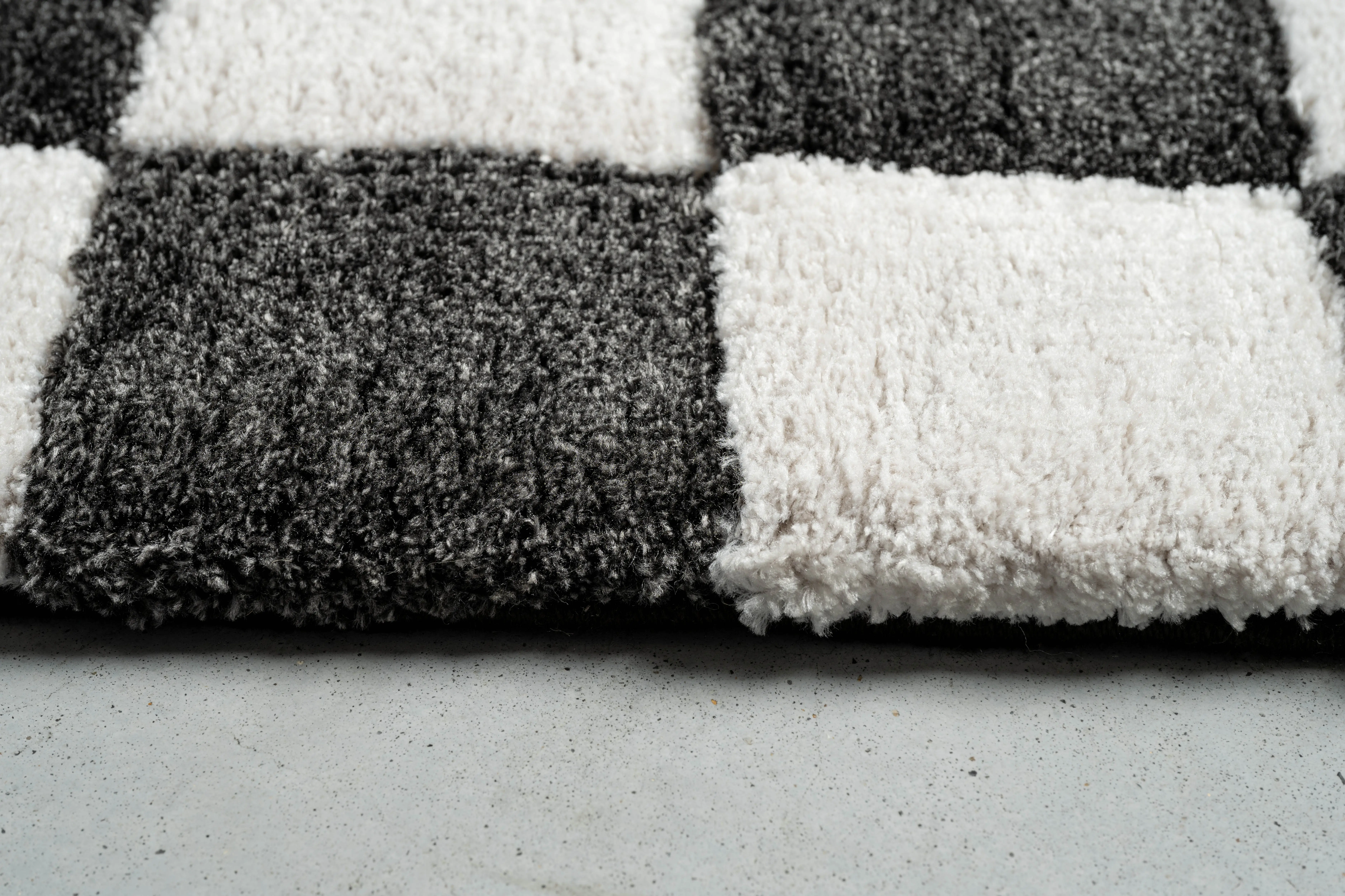 Nube 5 x 8 Checkerboard Black Area Rug-9