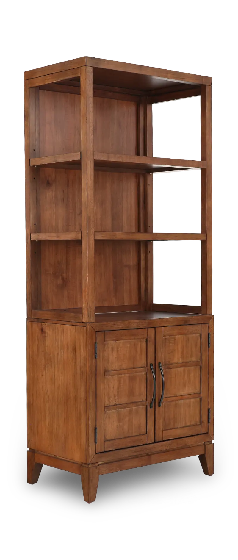 Shaker Lakes Brown Bookcase with Cabinet