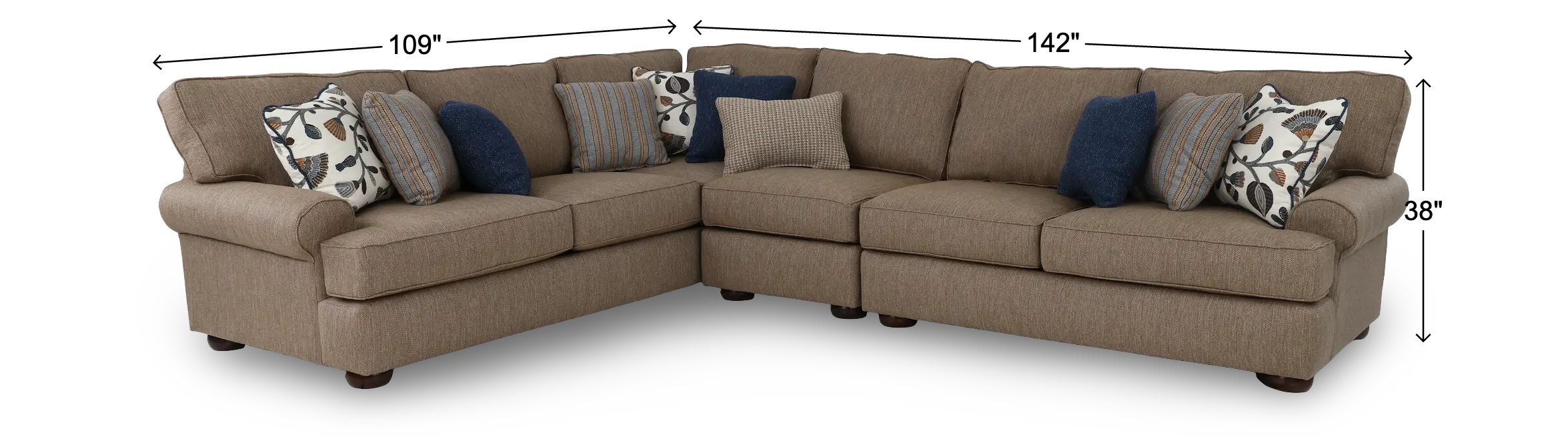 Fondren Tan 3 Piece Sectional-3