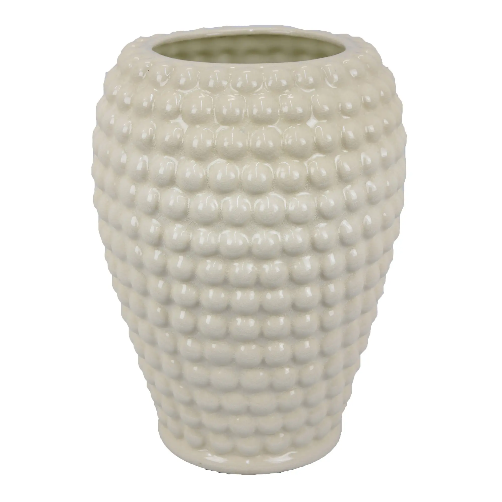 Ceramic Off White Bubbled Vase-1