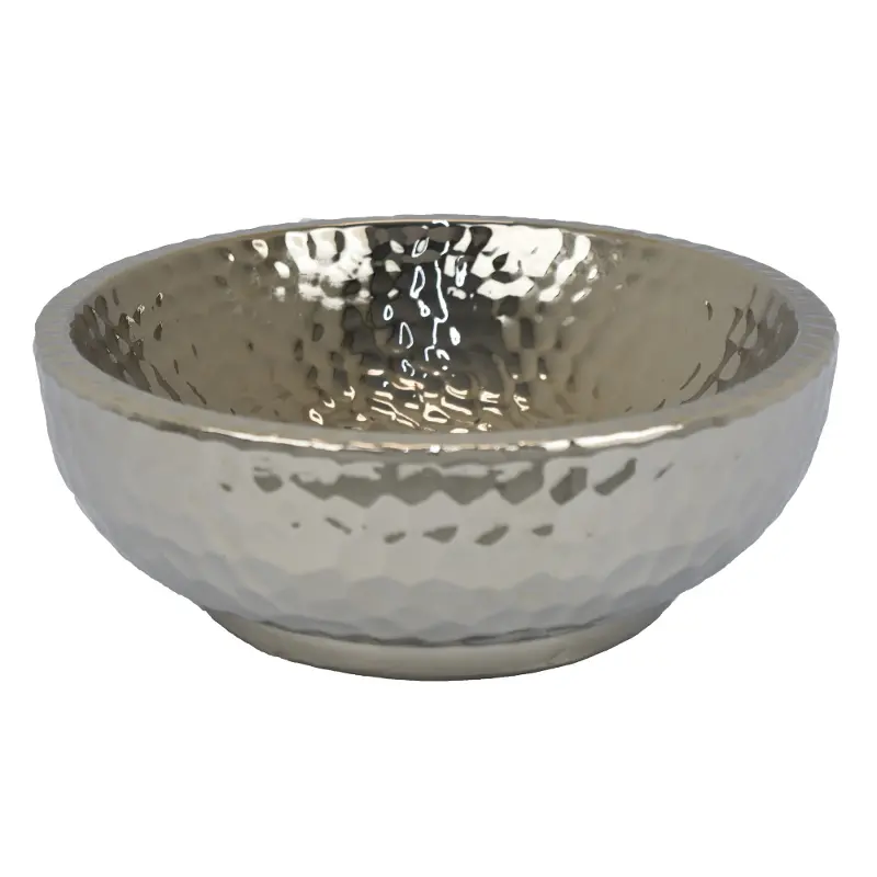 Ceramic Silver Decorative Bowl
