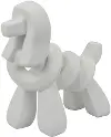 20.5  White Twist Dog Sculpture