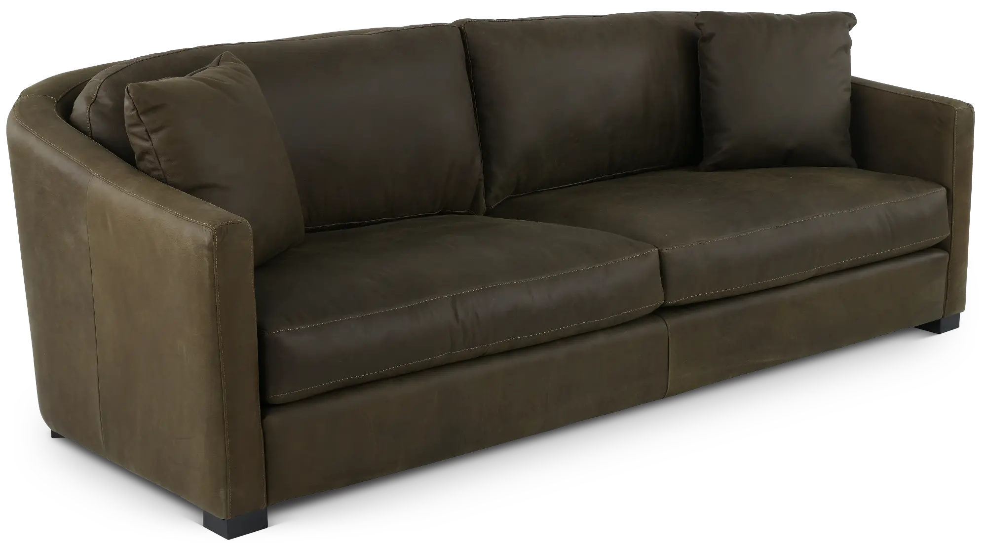 Adele Green Leather Sofa | RC Willey