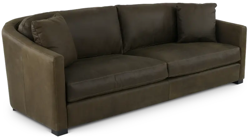 Adele Napa Iron Dark Brown Leather Sofa