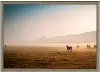 Framed Desert Horses Linen Art