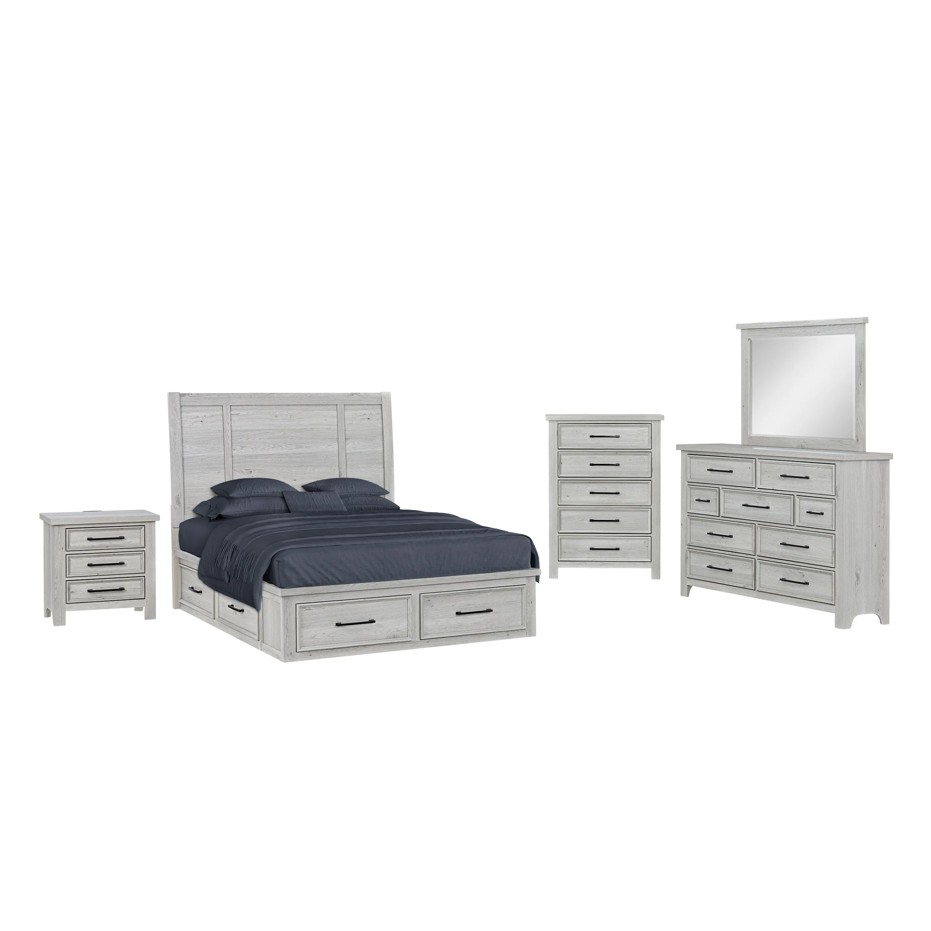 Bridget Whitewash King Storage Bed-2