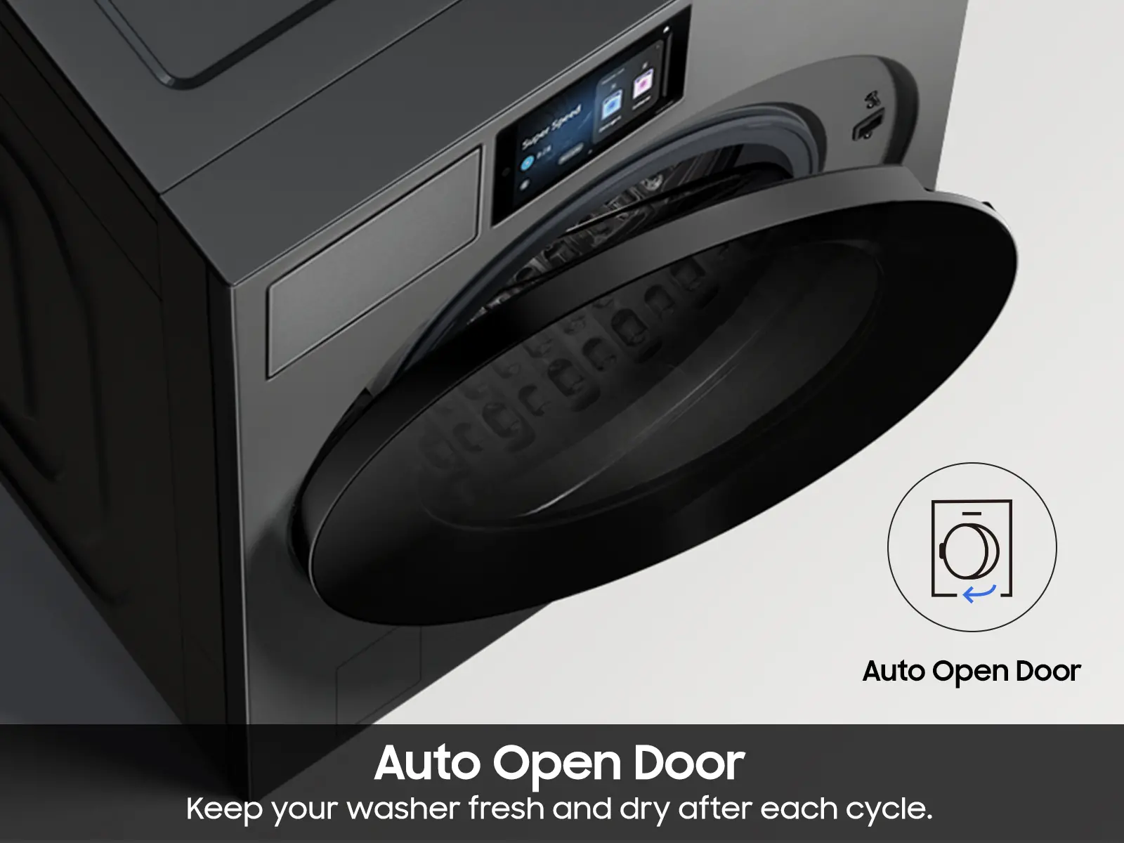 WF90F53ADS Samsung Bespoke 5.3 Cu Ft Front Load Washer - Dark Steel-8