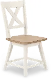 Highland Natural and White Swivel Dining Chair