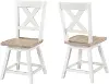 Highland Natural and White Swivel Dining Chair
