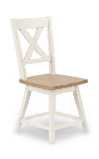 Highland Natural and White Swivel Dining Chair