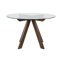 Wade Mocha Brown and Glass Round Dining Table