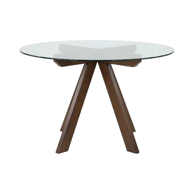 Wade Mocha Brown and Glass Round Dining Table