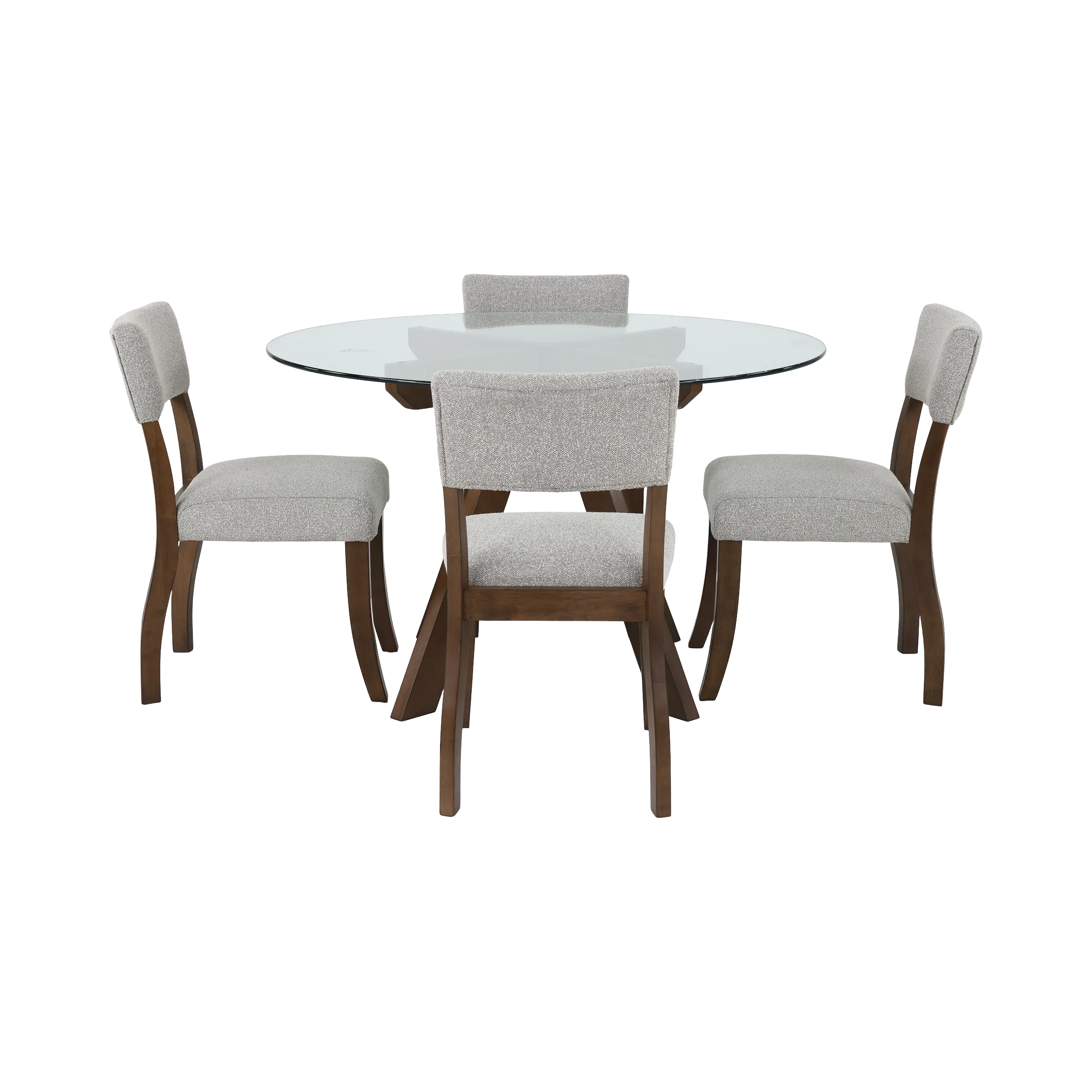 Wade Mocha Brown and Glass 5 Piece Dining Set-4