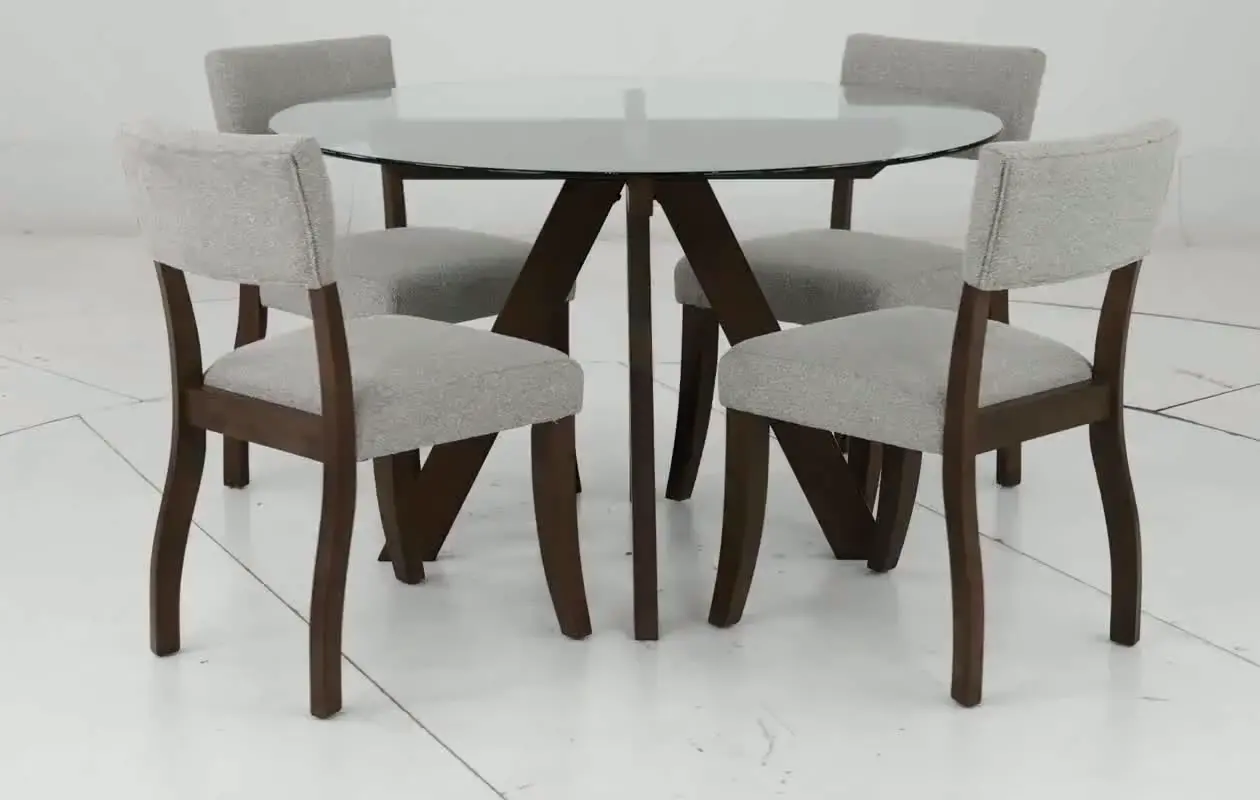 Wade Mocha Brown and Glass 5 Piece Dining Set-6