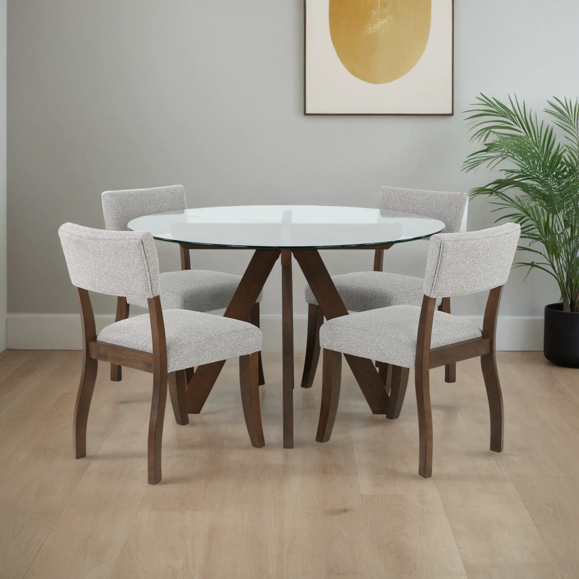 Wade Mocha Brown and Glass 5 Piece Dining Set-7